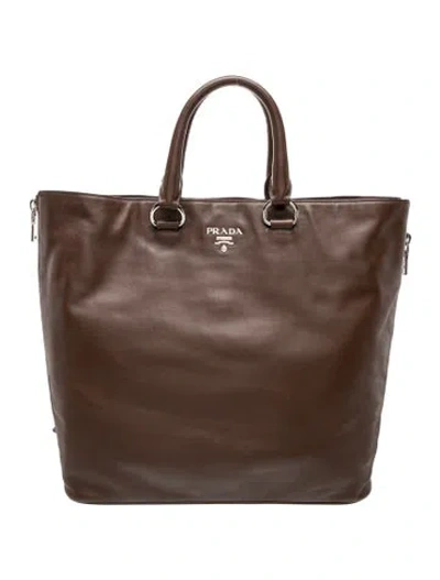 Pre-owned Prada Leather Tote In Brown