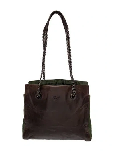 Pre-owned Prada Leather Tote In Multi