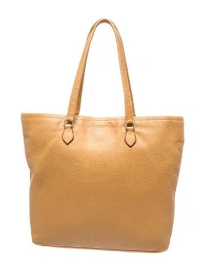 Pre-owned Prada Leather Tote In Neutral