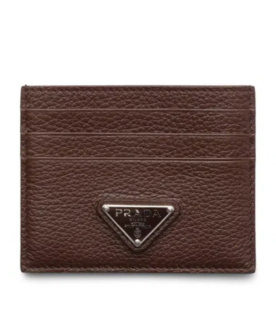 Prada Leather Triangle Card Holder