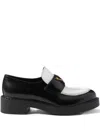 Prada Leather Triangle-logo Loafers In Black