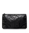Prada Leather Triangle Pouch In Black