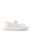 Prada Leather Triangle Sandals In Ivory