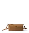 Prada Leather Triangle Shoulder Bag In Brown