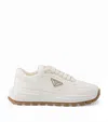 Prada Leather Sneakers In Neutral