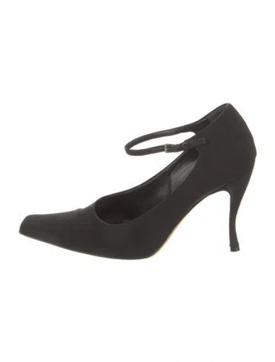 Pre-owned Prada Leather Trim Embellishment Pumps In Black