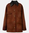 Prada Leather-trimmed Suede Field Jacket In Brown