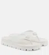 Prada Triangle-logo Flip Flops In White
