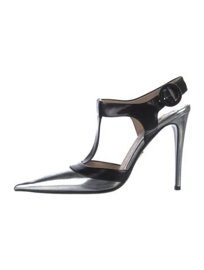 Pre-owned Prada Leather T-strap Pumps In Multi