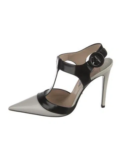 Pre-owned Prada Leather T-strap Pumps In Multi