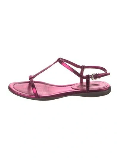 Pre-owned Prada Leather T-strap Sandals