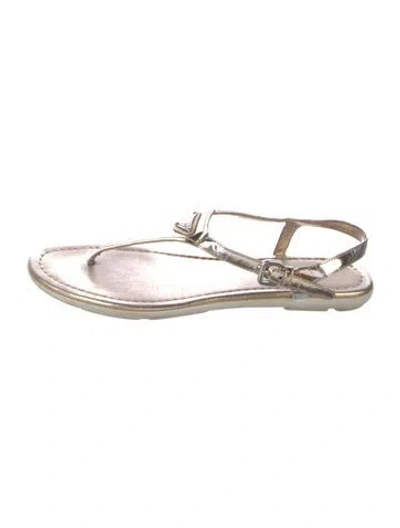 Pre-owned Prada Leather T-strap Sandals