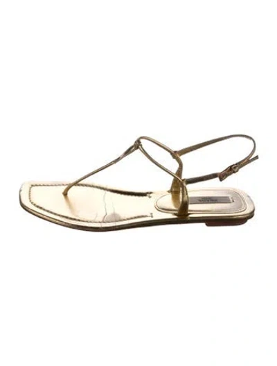 Pre-owned Prada Leather T-strap Sandals
