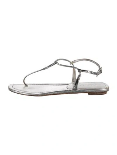 Pre-owned Prada Leather T-strap Sandals