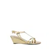 Prada Metallic Wedge Sandals Ankle Strap Open Toe In Brown