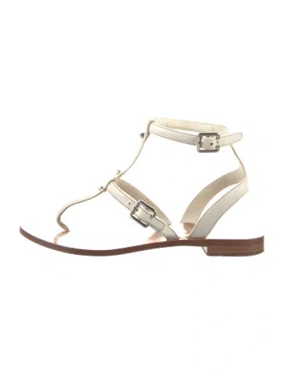 Pre-owned Prada Leather T-strap Sandals In Multi