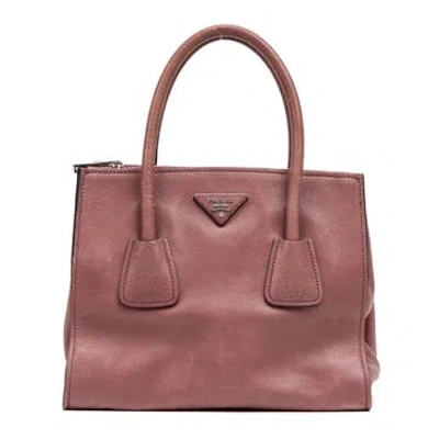 Pre-owned Prada Leather Twin Pocket Double Handle Tote In Pink