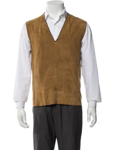 Pre-owned Prada Leather Vest In Brown