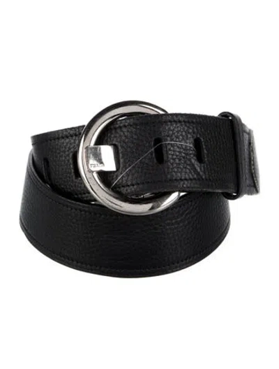Pre-owned Prada Leather Waist Belt Belt In Black