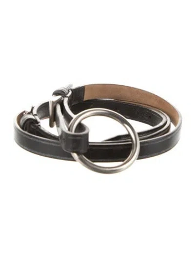 Pre-owned Prada Leather Waist Belt In Black