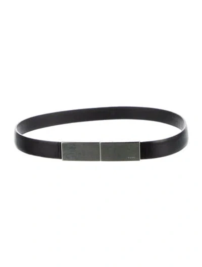 Pre-owned Prada Leather Waist Belt In Black