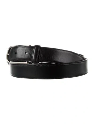 Pre-owned Prada Leather Waist Belt In Black