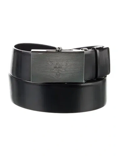 Pre-owned Prada Leather Waist Belt In Black