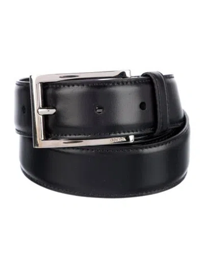 Pre-owned Prada Leather Waist Belt In Black