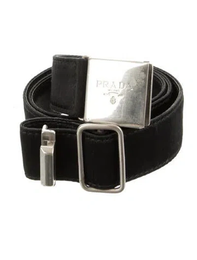 Pre-owned Prada Leather Waist Belt In Black