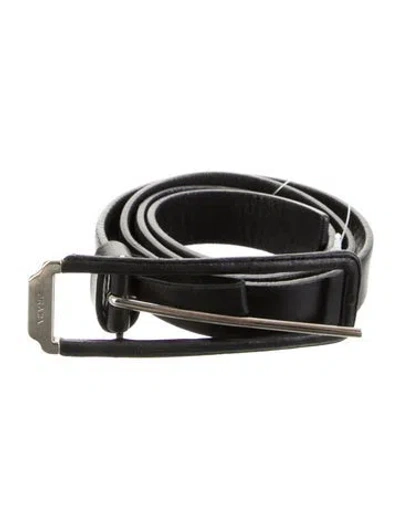 Pre-owned Prada Leather Waist Belt In Black