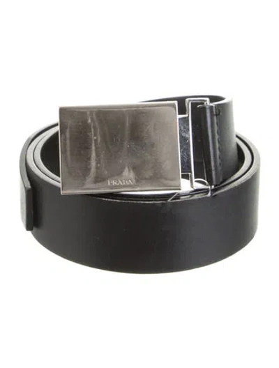Pre-owned Prada Leather Waist Belt In Black