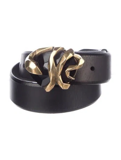 Pre-owned Prada Leather Waist Belt In Black
