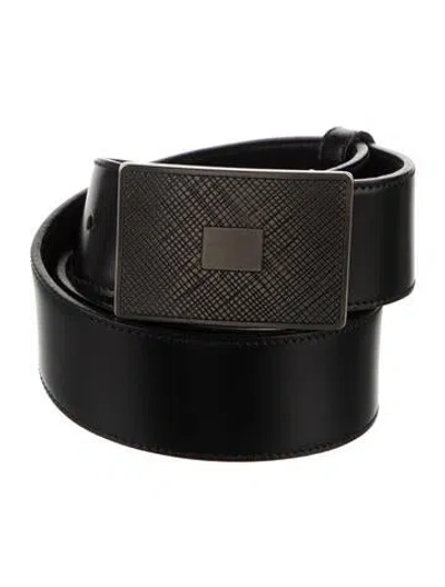 Pre-owned Prada Leather Waist Belt In Black
