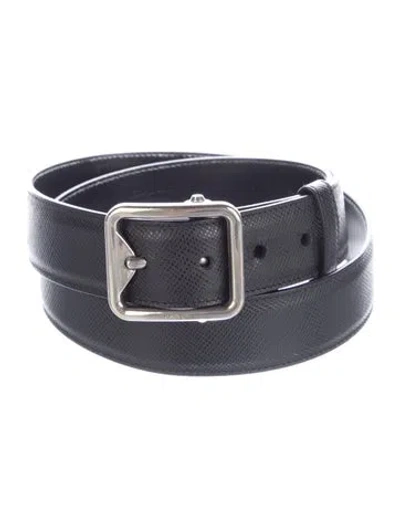 Pre-owned Prada Leather Waist Belt In Black