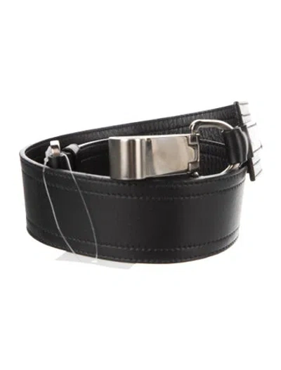 Pre-owned Prada Leather Waist Belt In Black