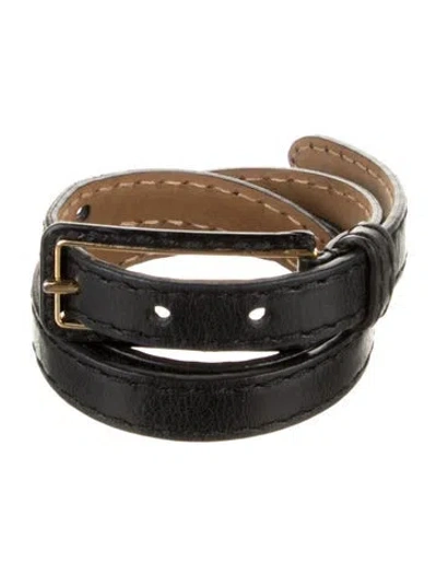 Pre-owned Prada Leather Waist Belt In Black