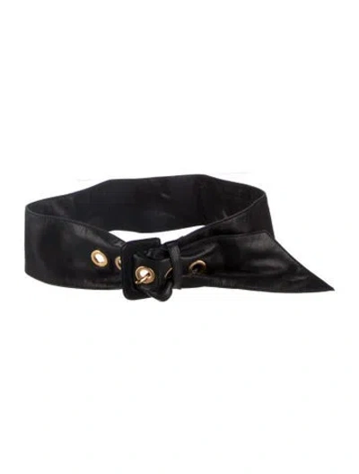 Pre-owned Prada Leather Waist Belt In Black