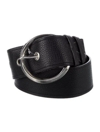 Pre-owned Prada Leather Waist Belt In Black