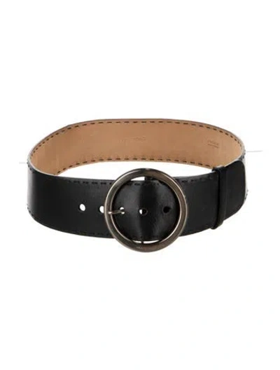 Pre-owned Prada Leather Waist Belt In Black
