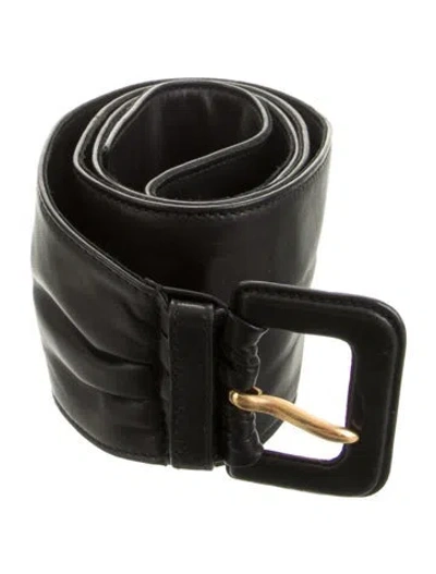 Pre-owned Prada Leather Waist Belt In Black