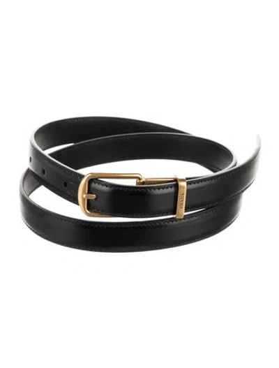 Pre-owned Prada Leather Waist Belt In Black