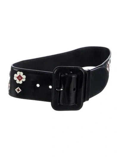 Pre-owned Prada Leather Waist Belt In Black