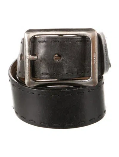 Pre-owned Prada Leather Waist Belt In Black