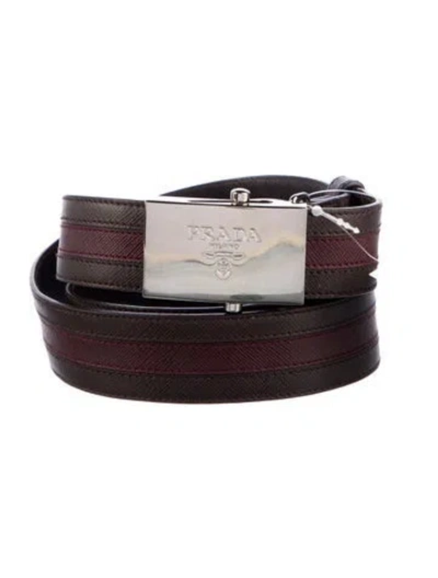 Pre-owned Prada Leather Waist Belt In Brown