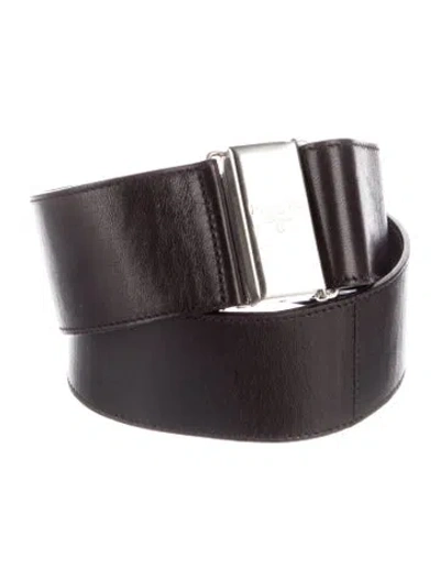 Pre-owned Prada Leather Waist Belt In Brown