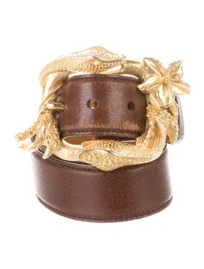 Pre-owned Prada Leather Waist Belt In Brown