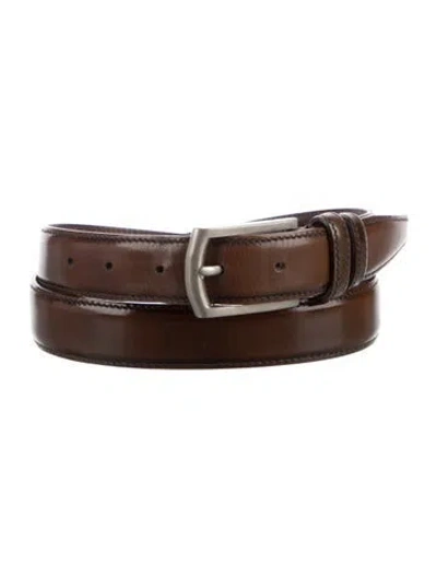 Pre-owned Prada Leather Waist Belt In Brown