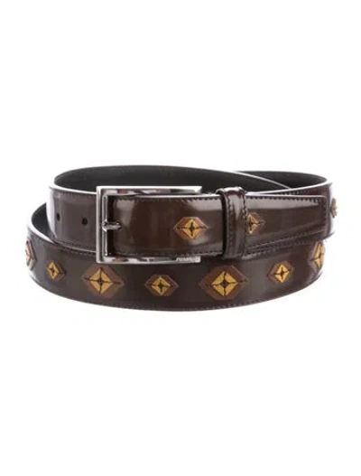 Pre-owned Prada Leather Waist Belt In Brown