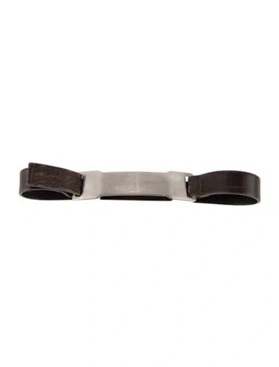 Pre-owned Prada Leather Waist Belt In Brown