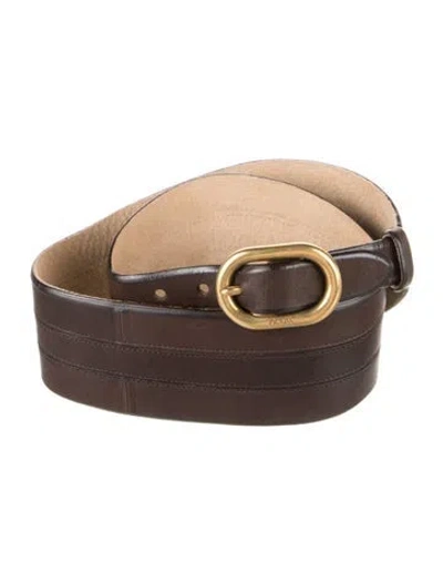 Pre-owned Prada Leather Waist Belt In Brown